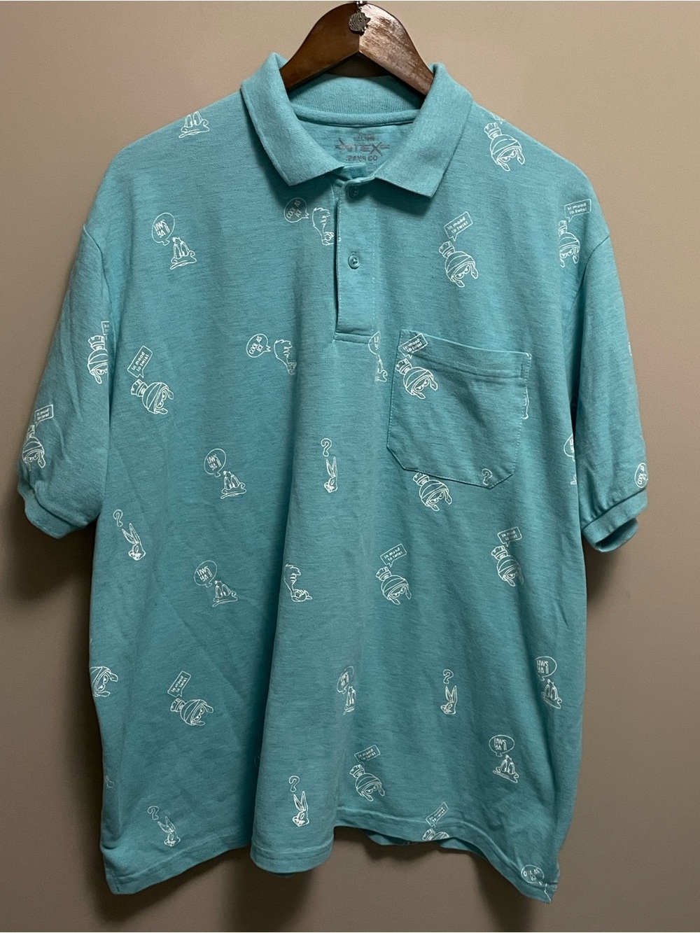 XMEX Warner Brothers Cartoon Polo Shirt Bugs Bunny Marvin the Martian Men 5XL